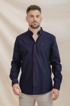 Celopman Camisas-Camisa Oxford azul