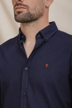 Celopman Camisas-Camisa Oxford azul