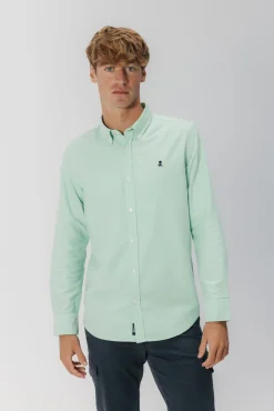 elPulpo Camisas-Camisa Oxford Casual Verde