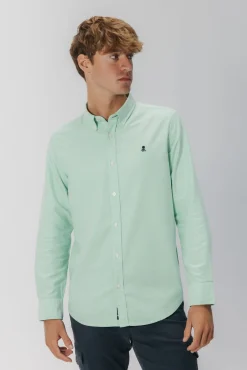 elPulpo Camisas-Camisa Oxford Casual Verde