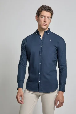 Street Monkey Camisas-Camisa Oxford com logótipo Azul