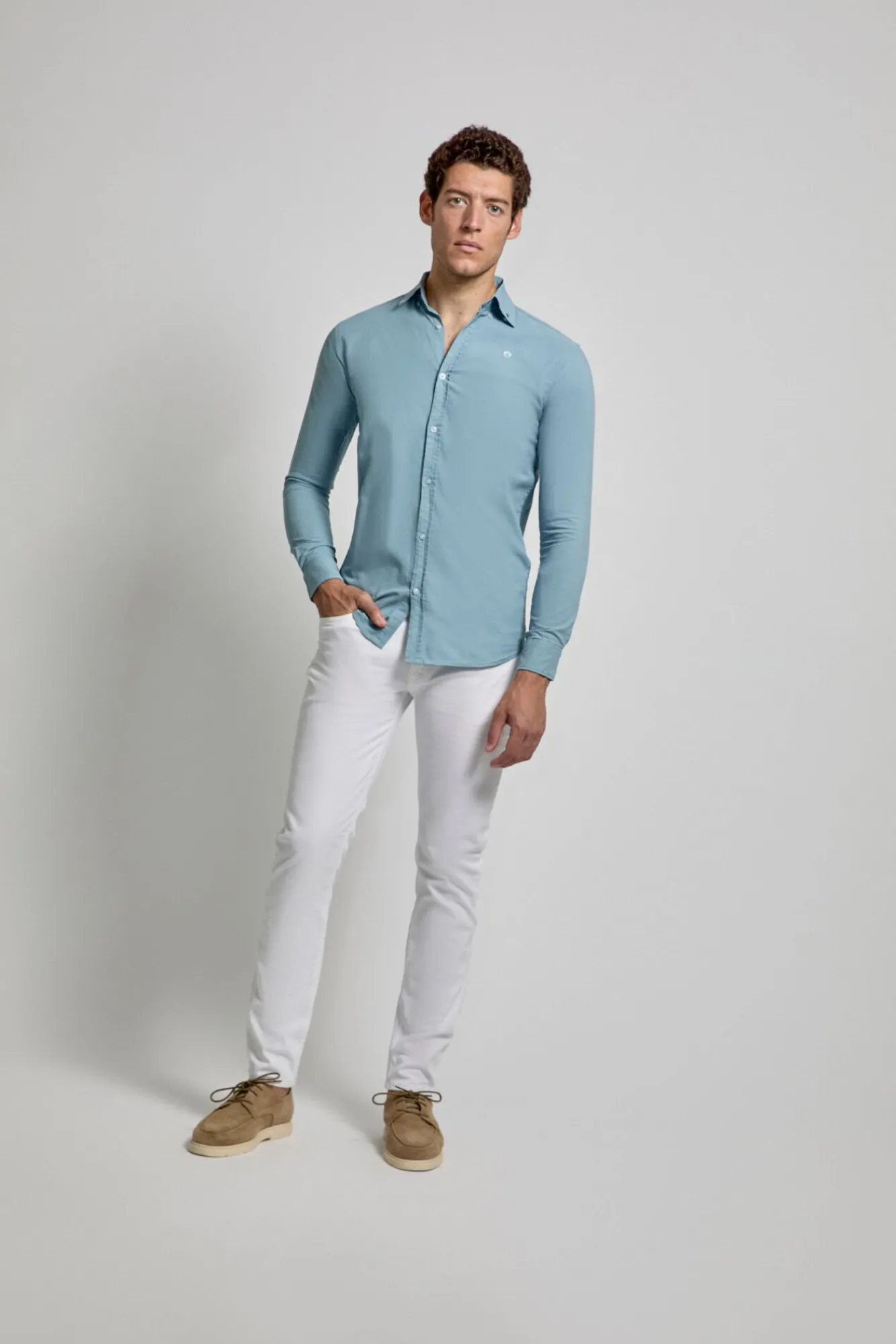 Street Monkey Camisas-Camisa Oxford com logótipo Azul