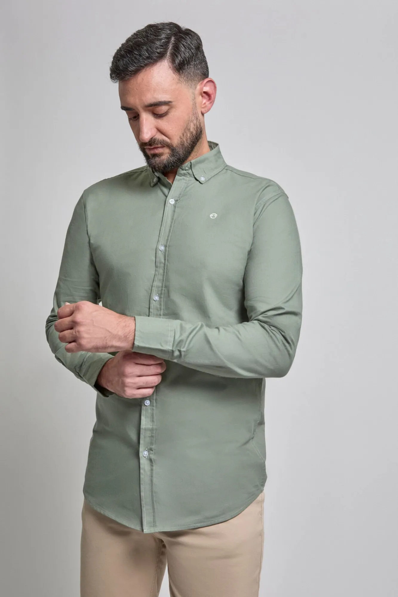 Street Monkey Camisas-Camisa Oxford com logótipo Verde