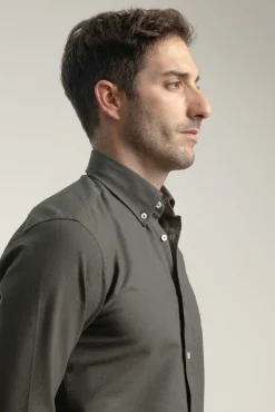 PuroEGO Camisas-Camisa oxford de algodão slim fit Verde