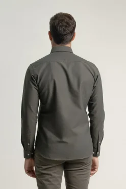 PuroEGO Camisas-Camisa oxford de algodão slim fit Verde