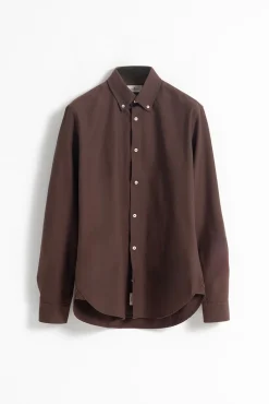 PuroEGO Camisas-Camisa oxford de algodão slim fit Castanho