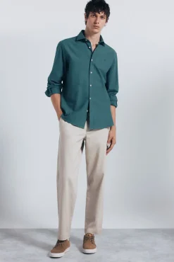 Springfield Camisas-Camisa Oxford Leve verde