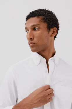 Cortefiel Camisas-Camisa oxford lisa Branco