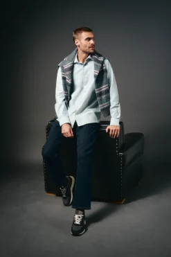 OOTO Camisas-Camisa oxford lisa Azul