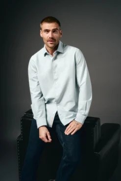 OOTO Camisas-Camisa oxford lisa Azul