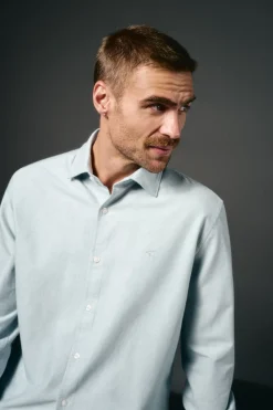 OOTO Camisas-Camisa oxford lisa Azul