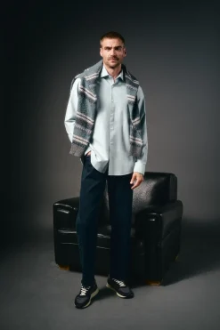 OOTO Camisas-Camisa oxford lisa Azul