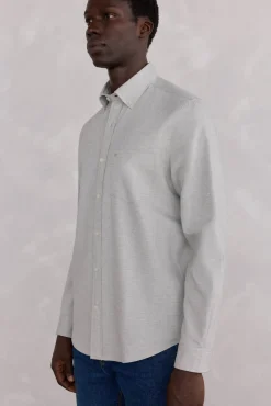 Pedro del Hierro Camisas-Camisa Oxford Lisa Escovada Cizento