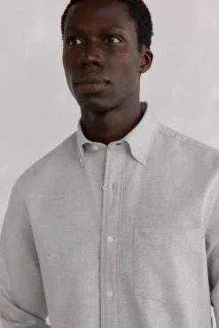 Pedro del Hierro Camisas-Camisa Oxford Lisa Escovada Cizento