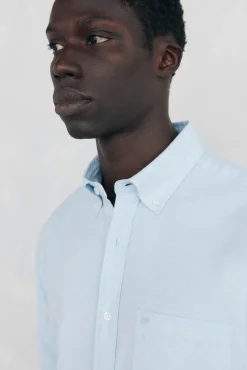 Pedro del Hierro Camisas-Camisa Oxford Lisa Escovada Azul