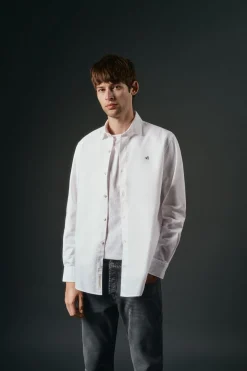 OOTO Camisas-Camisa oxford liso Branco