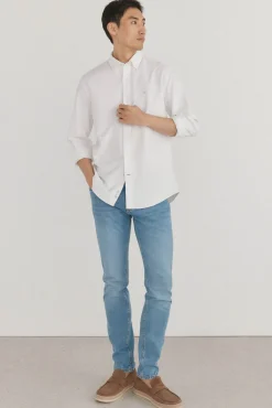 Pedro del Hierro Camisas-Camisa oxford liso e icônica Branco