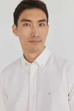 Pedro del Hierro Camisas-Camisa oxford liso e icônica Branco