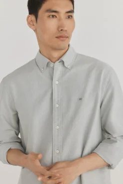 Pedro del Hierro Camisas-Camisa oxford liso e icônica Verde