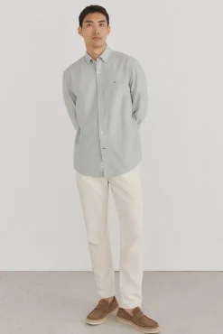 Pedro del Hierro Camisas-Camisa oxford liso e icônica Verde
