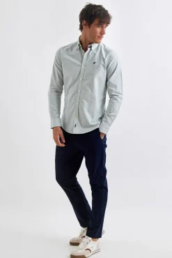 Williot Camisas-Camisa Oxford Listrada Verde