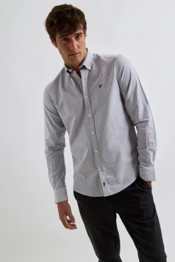 Williot Camisas-Camisa Oxford Listrada Azul