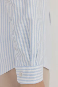 Pedro del Hierro Camisas-Camisa Oxford Listrada Candela Icônica Azul