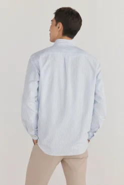 Pedro del Hierro Camisas-Camisa Oxford Listrada Candela Icônica Azul