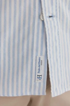 Pedro del Hierro Camisas-Camisa Oxford Listrada Candela Icônica Azul
