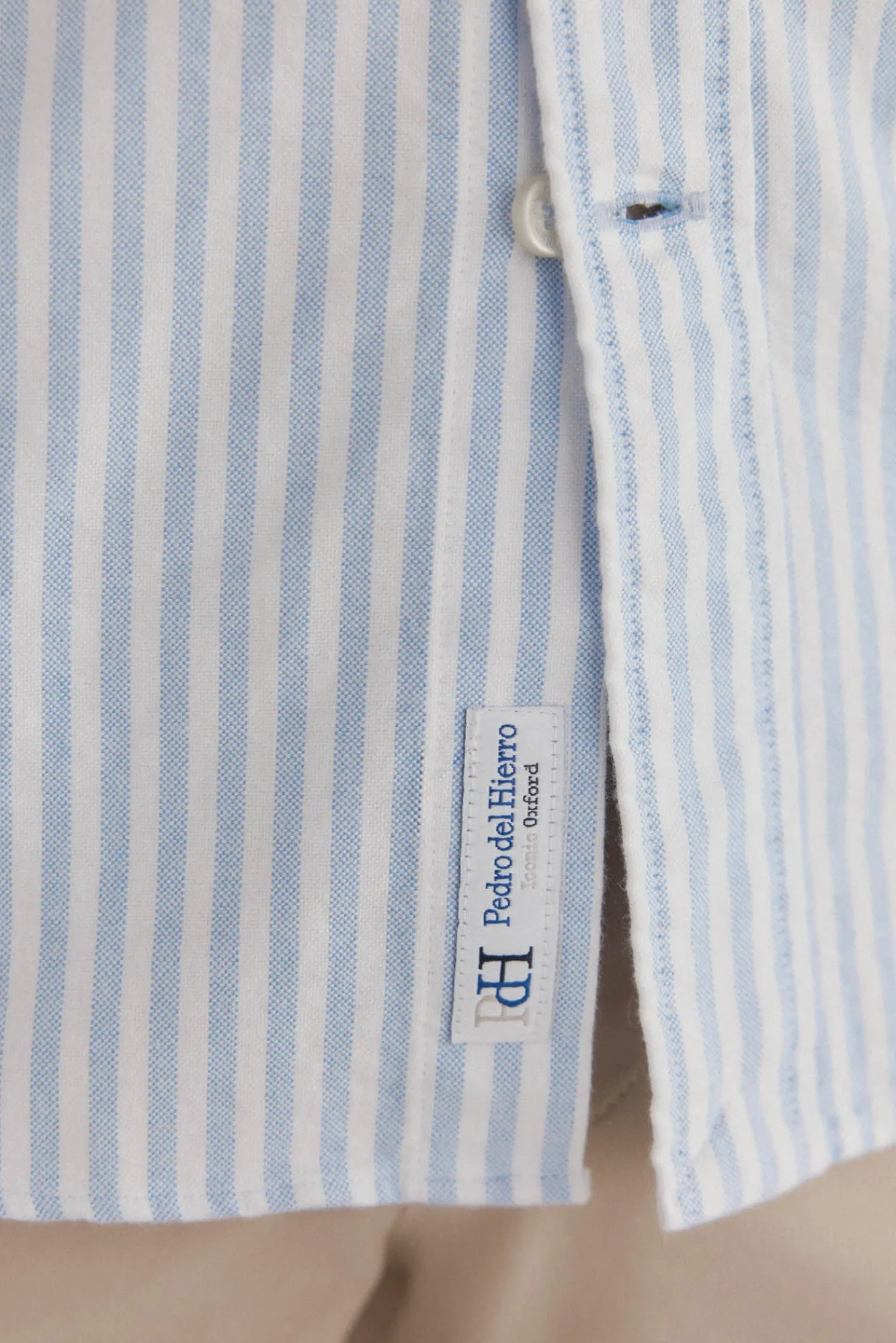 Pedro del Hierro Camisas-Camisa Oxford Listrada Candela Icônica Azul
