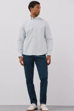 Cortefiel Camisas-Camisa oxford riscas Verde