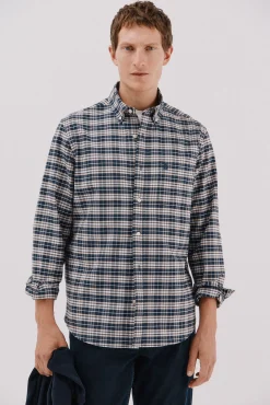 Cortefiel Camisas-Camisa oxford xadrez Azul