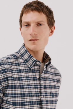 Cortefiel Camisas-Camisa oxford xadrez Azul