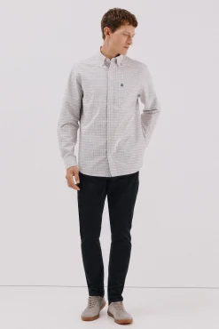 Cortefiel Camisas-Camisa oxford xadrez Ecru