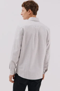 Cortefiel Camisas-Camisa oxford xadrez Ecru