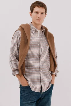 Cortefiel Camisas-Camisa oxford xadrez Castanho