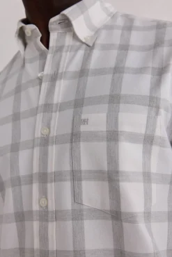 Pedro del Hierro Camisas-Camisa Oxford Xadrez Escovada Cizento