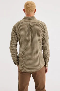 Dockers Camisas-Camisa para homem Icon Slim Fit com botões Castanho