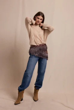 Slowlove Camisolas-Camisa Perkins vazada Tostado