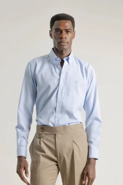 PuroEGO Camisas-Camisa pied- de-pied-de-poule slim fit Azul