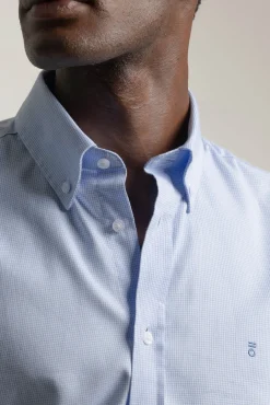 PuroEGO Camisas-Camisa pied- de-pied-de-poule slim fit Azul