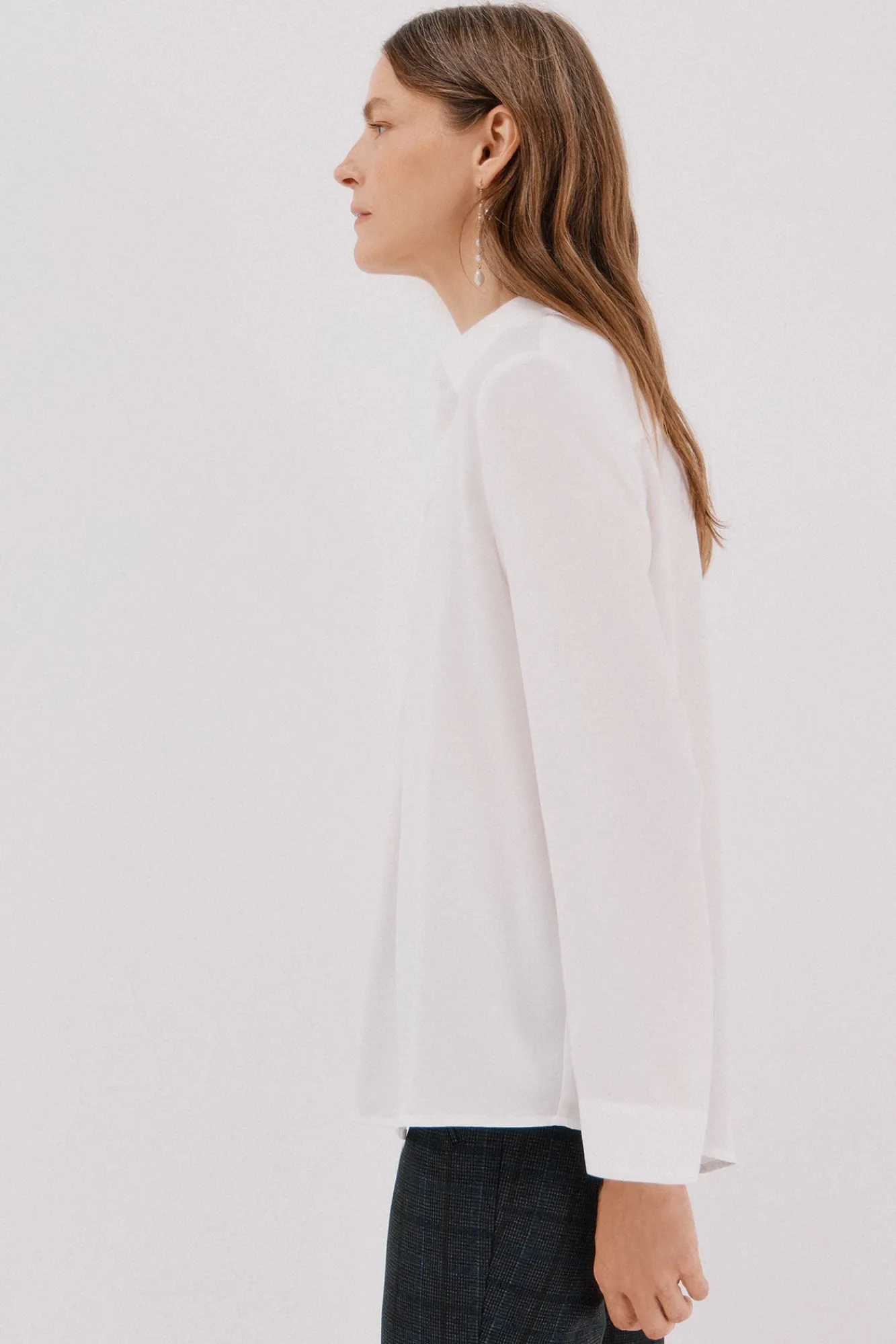 Cortefiel Blusas-Camisa plissada Branco