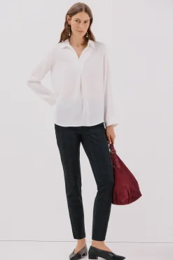 Cortefiel Blusas-Camisa plissada Branco