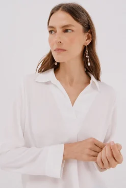 Cortefiel Blusas-Camisa plissada Branco