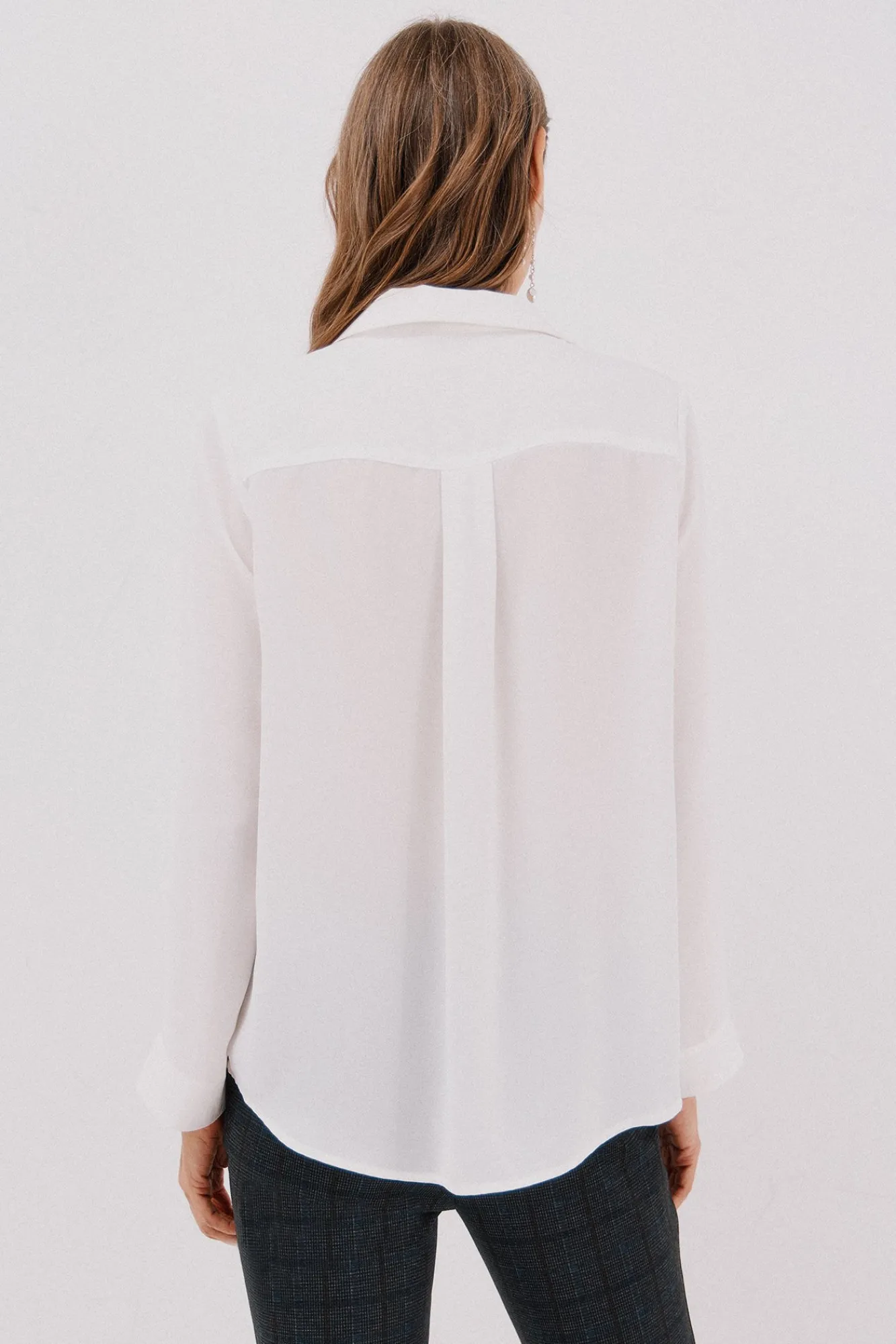 Cortefiel Blusas-Camisa plissada Branco