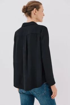 Cortefiel Blusas-Camisa plissada Preto