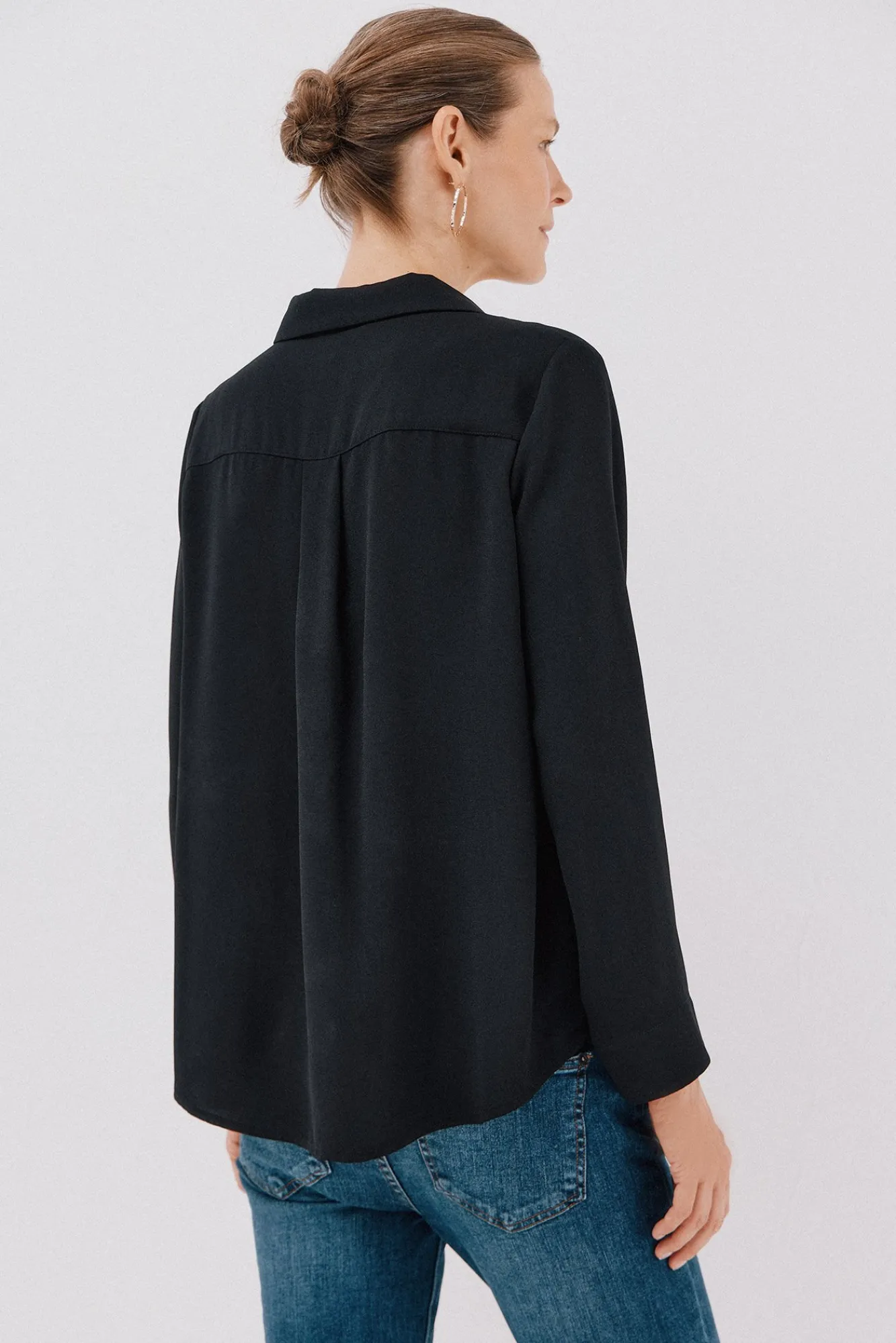 Cortefiel Blusas-Camisa plissada Preto