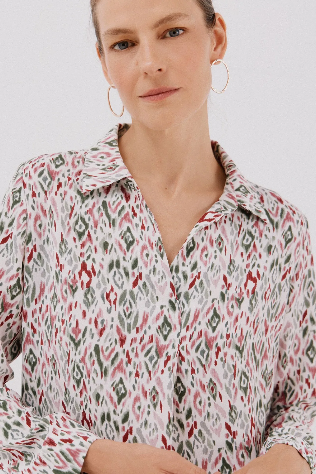 Cortefiel Blusas-Camisa plissada Multicolorido