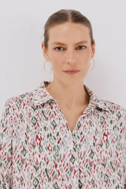 Cortefiel Blusas-Camisa plissada Multicolorido