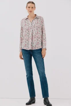 Cortefiel Blusas-Camisa plissada Multicolorido